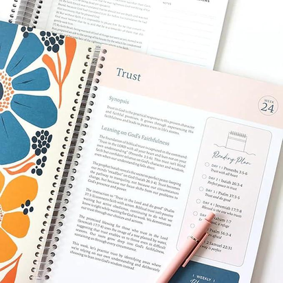 A Bible Study in One Year - 52-Week Study, a 365-Day Spiritual Journey with Daily Prayer and Notes, Ideal Faith Gift for Men and Women – Christian Workbook Journal Personalize Bible