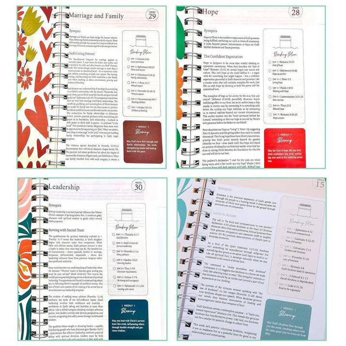 A Bible Study in One Year - 52-Week Study, a 365-Day Spiritual Journey with Daily Prayer and Notes, Ideal Faith Gift for Men and Women – Christian Workbook Journal Personalize Bible